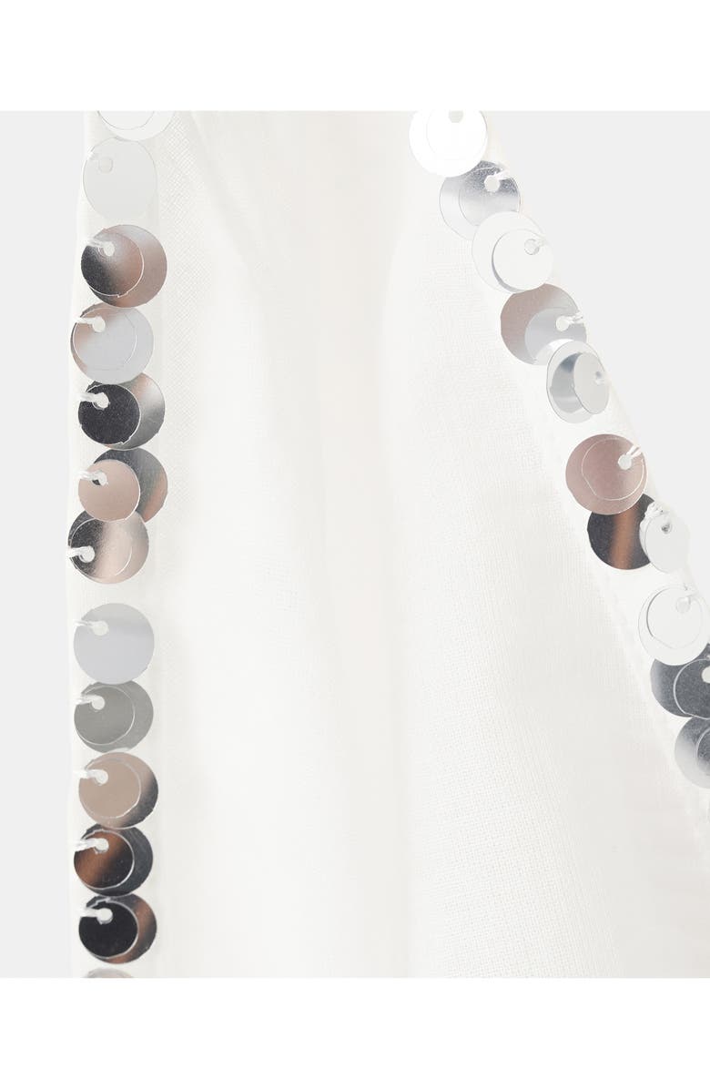 MANGO Sequin Drape Halter Top, Alternate, color, Off White