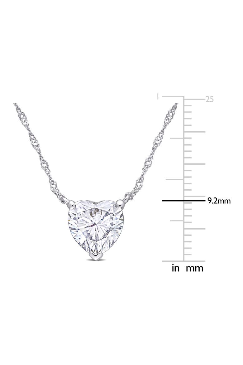 Heart Shape Lab Created Moissanite Pendant Necklace, Alternate, color, WHITE