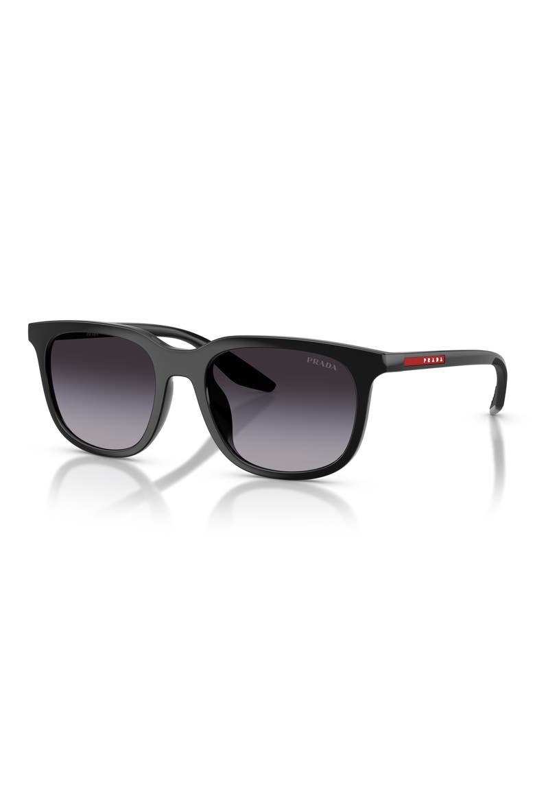 54mm Gradient Pillow Sunglasses, Alternate, color, BLACK / GREY DARK BLUE