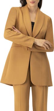 IVONNE Single-Button Shawl Lapel Blazer