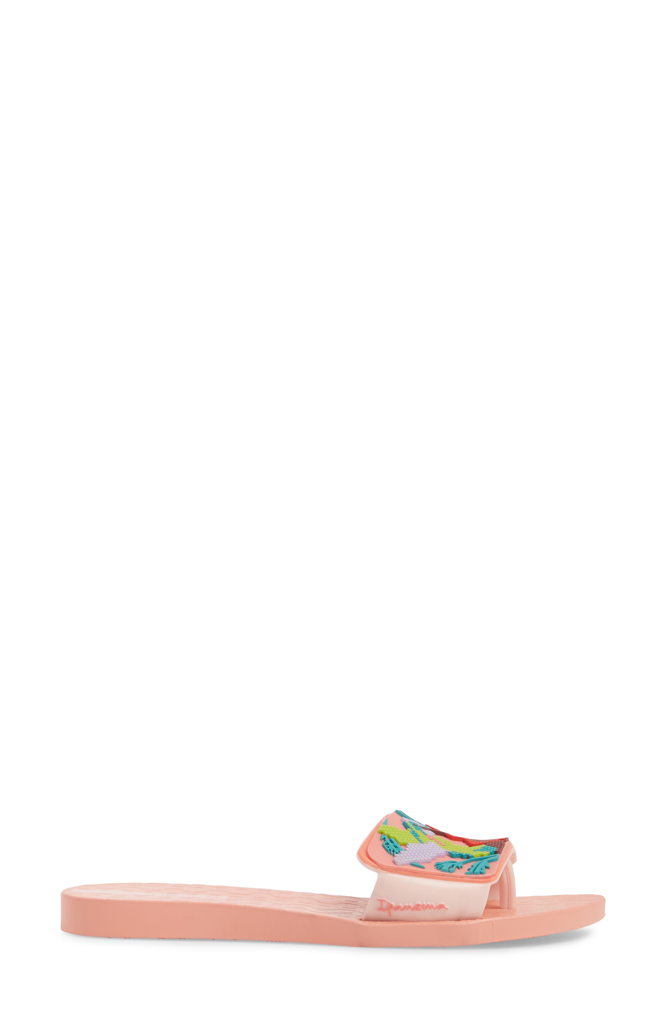 Nectar Floral Slide Sandal, Alternate, color, ORANGE/ PINK