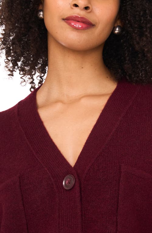 Parker V-neck Crop Cardigan In Burgundy