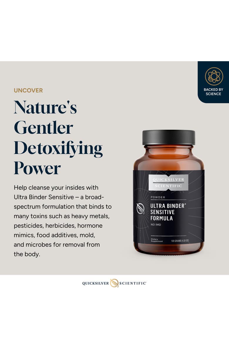 Quicksilver Scientific Ultra Binder Sensitive Formula Gentle Gut Detox Powder, Alternate, color, NO COLOR