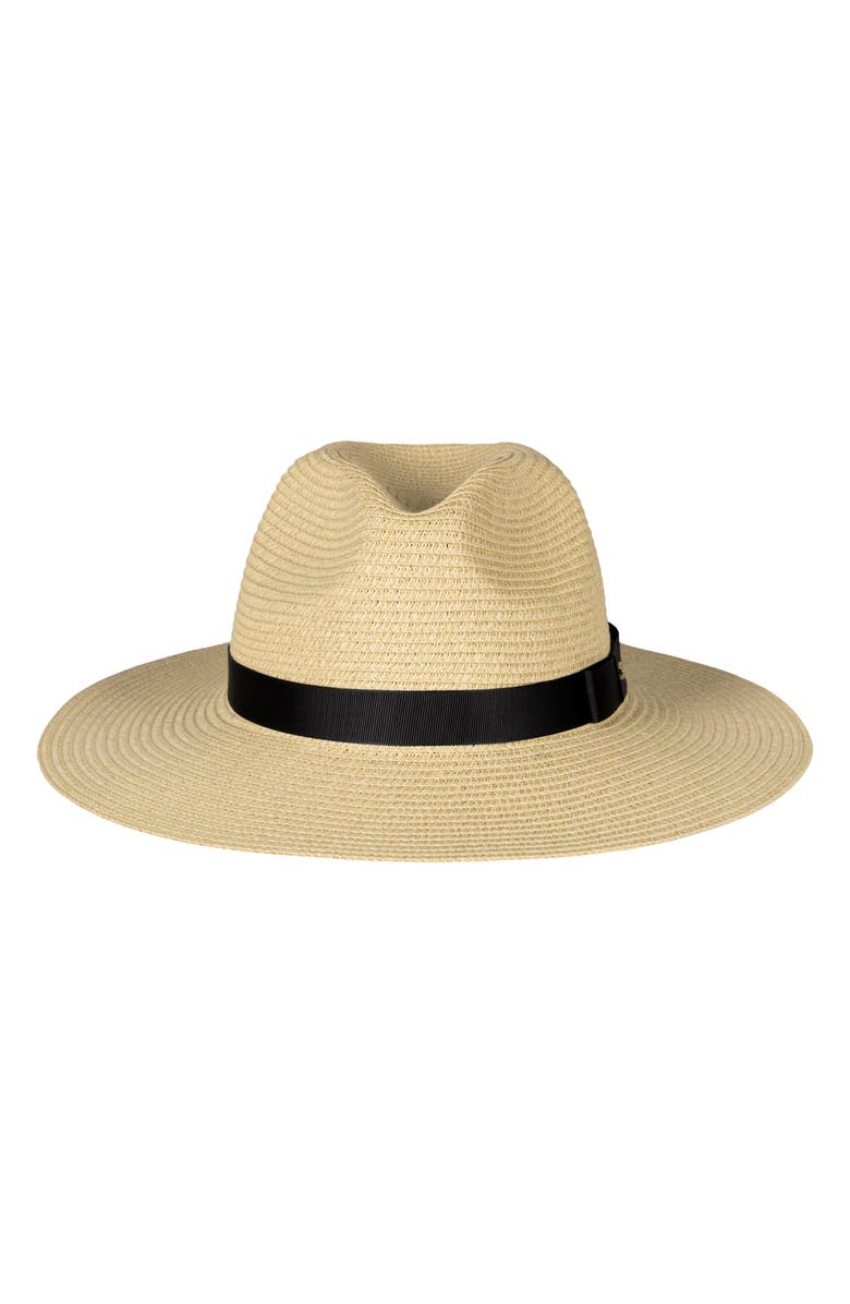 Lauren Ralph Lauren Classic Packable Fedora Hat, Main, color, Natural/ Black