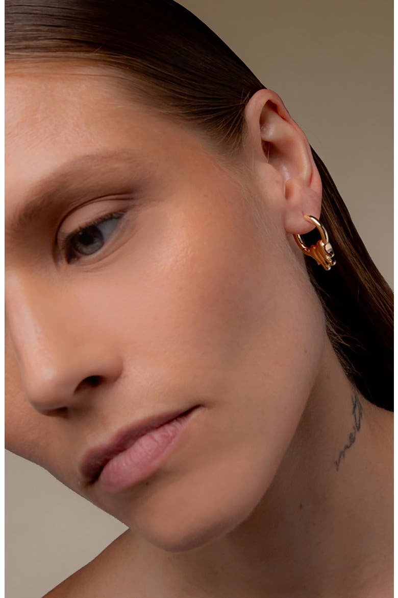 Loff It Mini Charm Hoops In Gold, Alternate, color, Gold