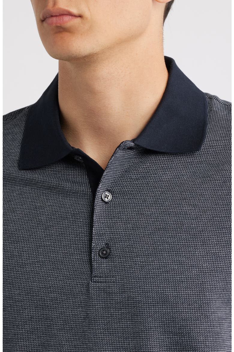 Geometric Jacquard Cotton Polo, Alternate, color, BALTIC