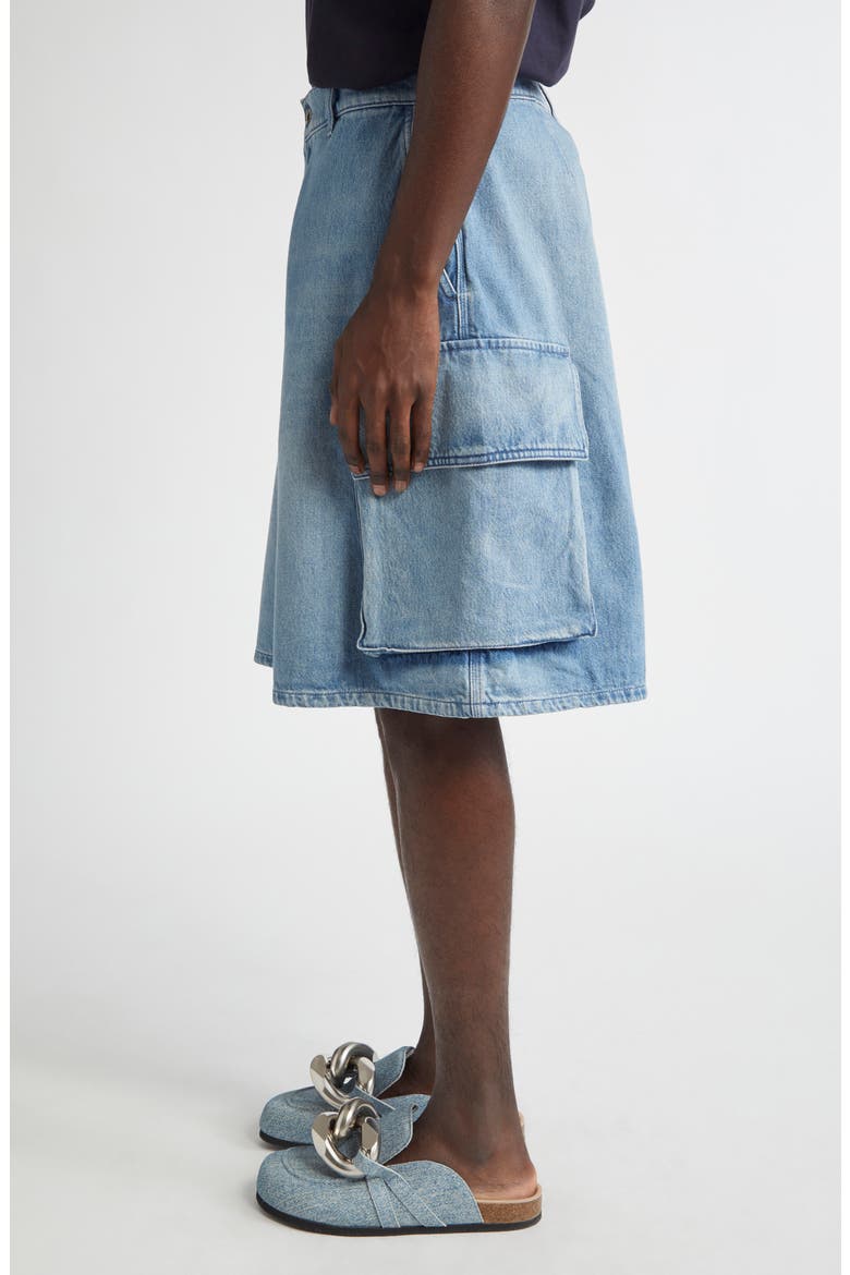 Cargo Denim Shorts, Alternate, color, LIGHT BLUE