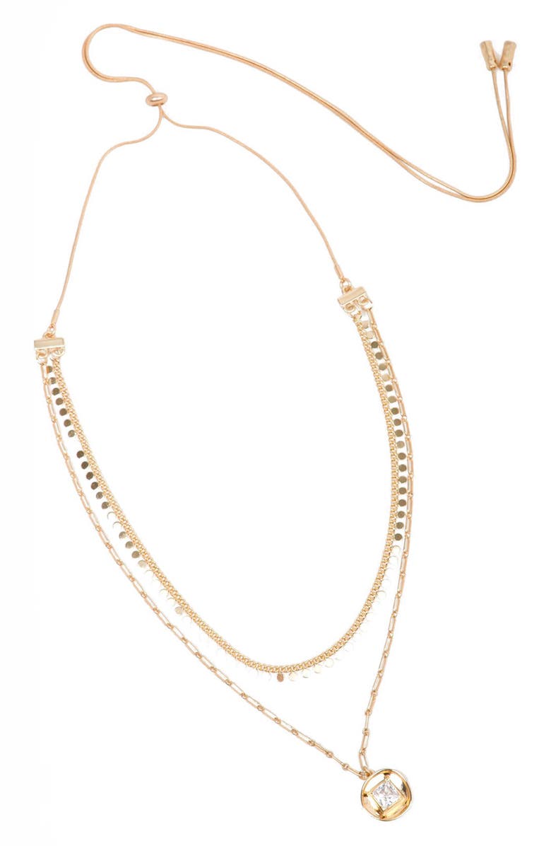 SAACHI Khloe Layered Charm Necklace, Alternate, color, Gold