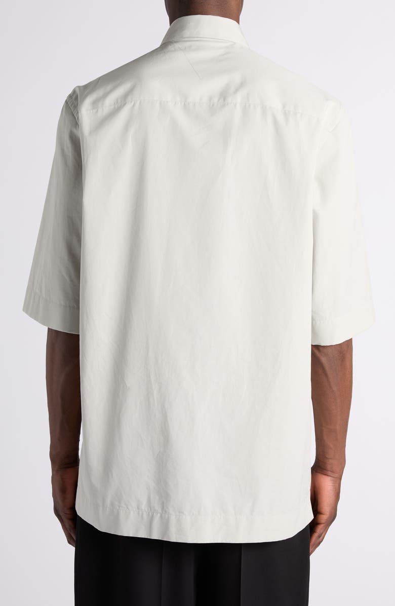 Bottega Veneta Relaxed Fit Short Sleeve Cotton Poplin Button-Down Shirt, Alternate, color, 1427 Pearl Grey