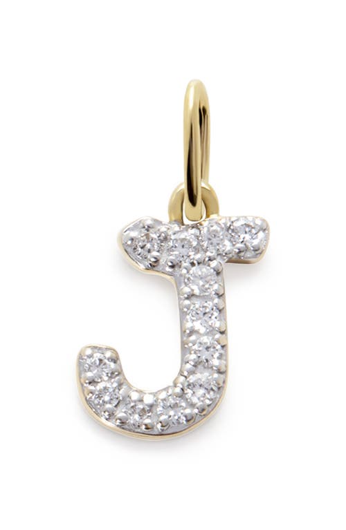 Monica Vinader Lab Created Diamond Initial Pendant Necklace In 14kt Solid Gold - J