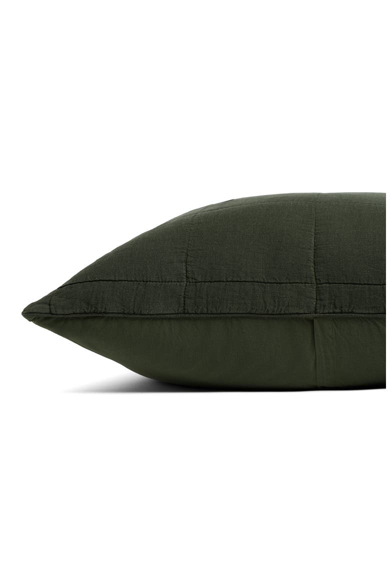 Linen Box Quilted Sham Set, Alternate, color, EVERGREEN