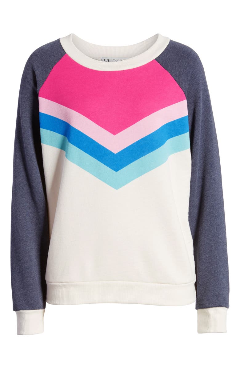 Wildfox Fiona Passion Chevron Pullover, Alternate, color, 