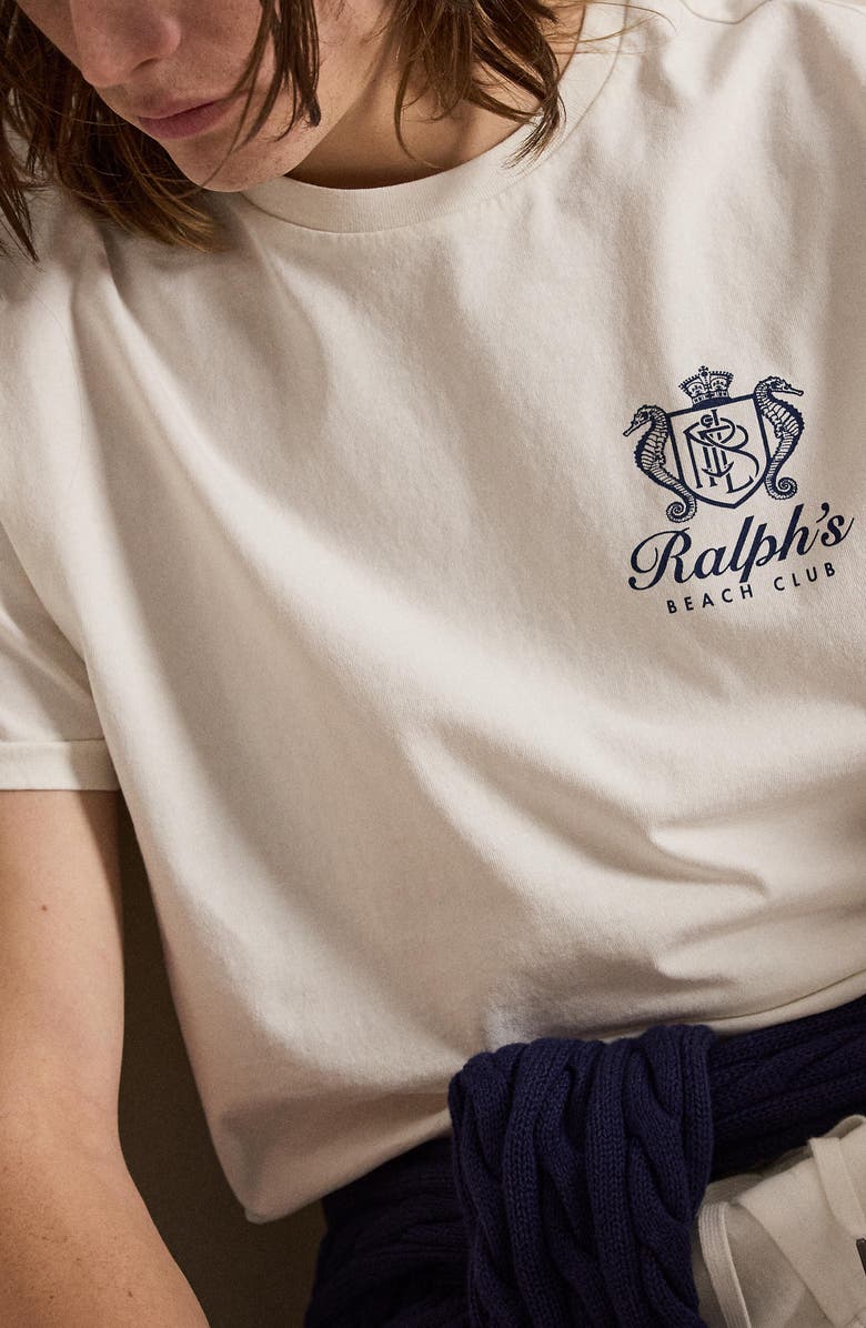 Polo Ralph Lauren Classic Fit Beach Club Cotton Graphic T-Shirt, Alternate, color, Deckwash White