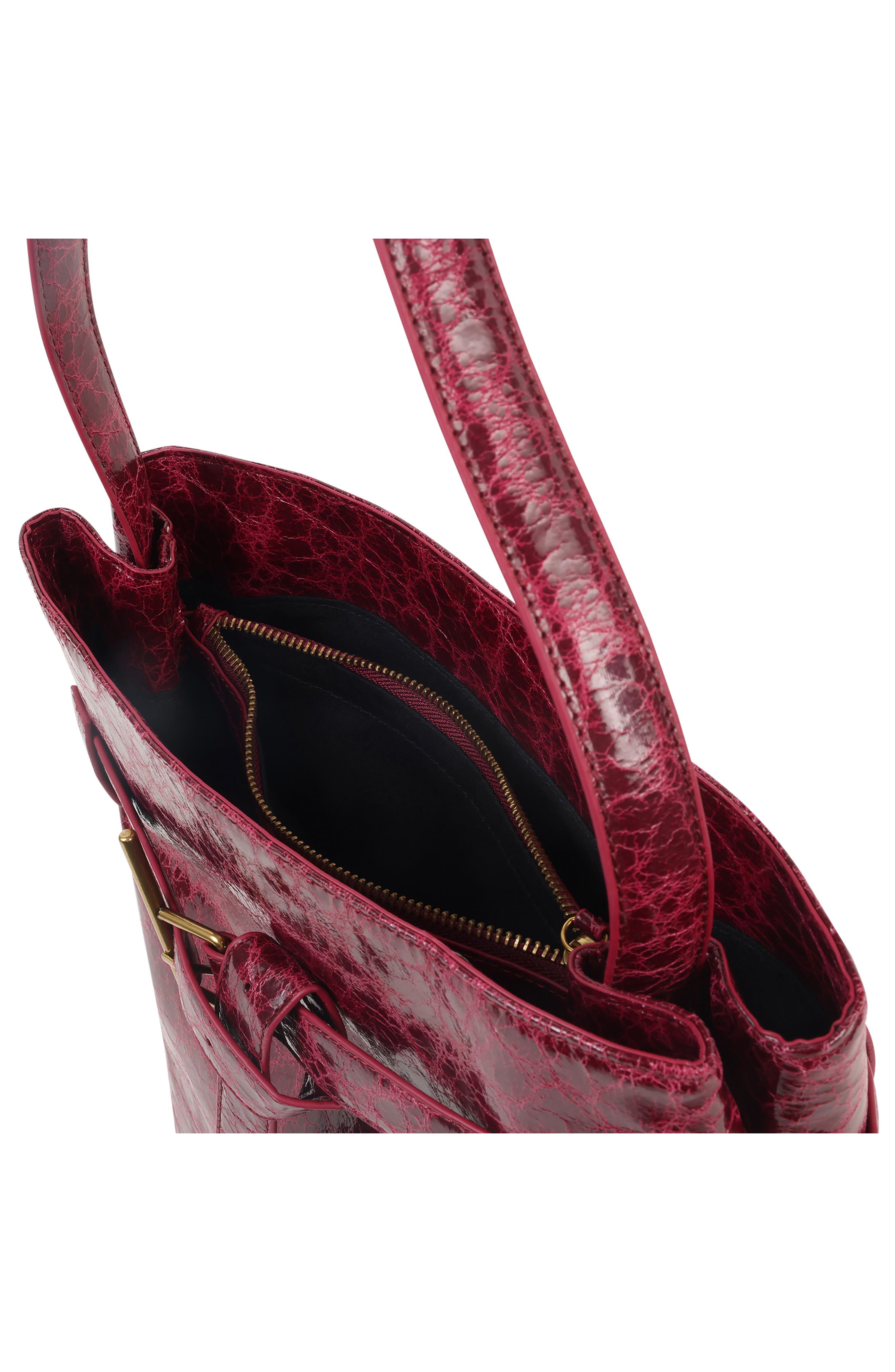 Dolce Vita North/South Crinkle Shoulder Bag, Alternate, color, Burgundy