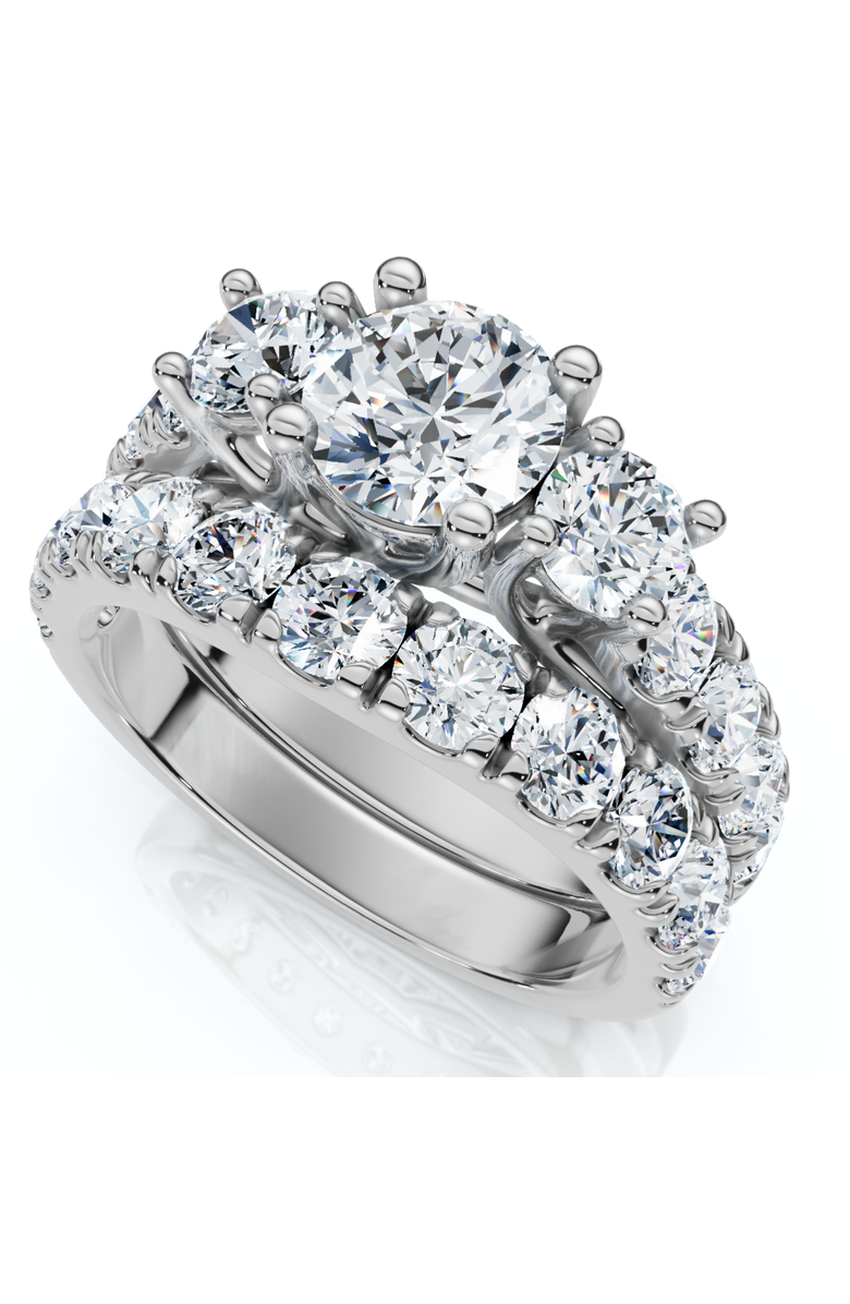 Bliss Diamond 2Ct TW 3-Stone Diamond Engagement Wedding Ring Set 14k Gold or Pt Lab Grown, Alternate, color, 
