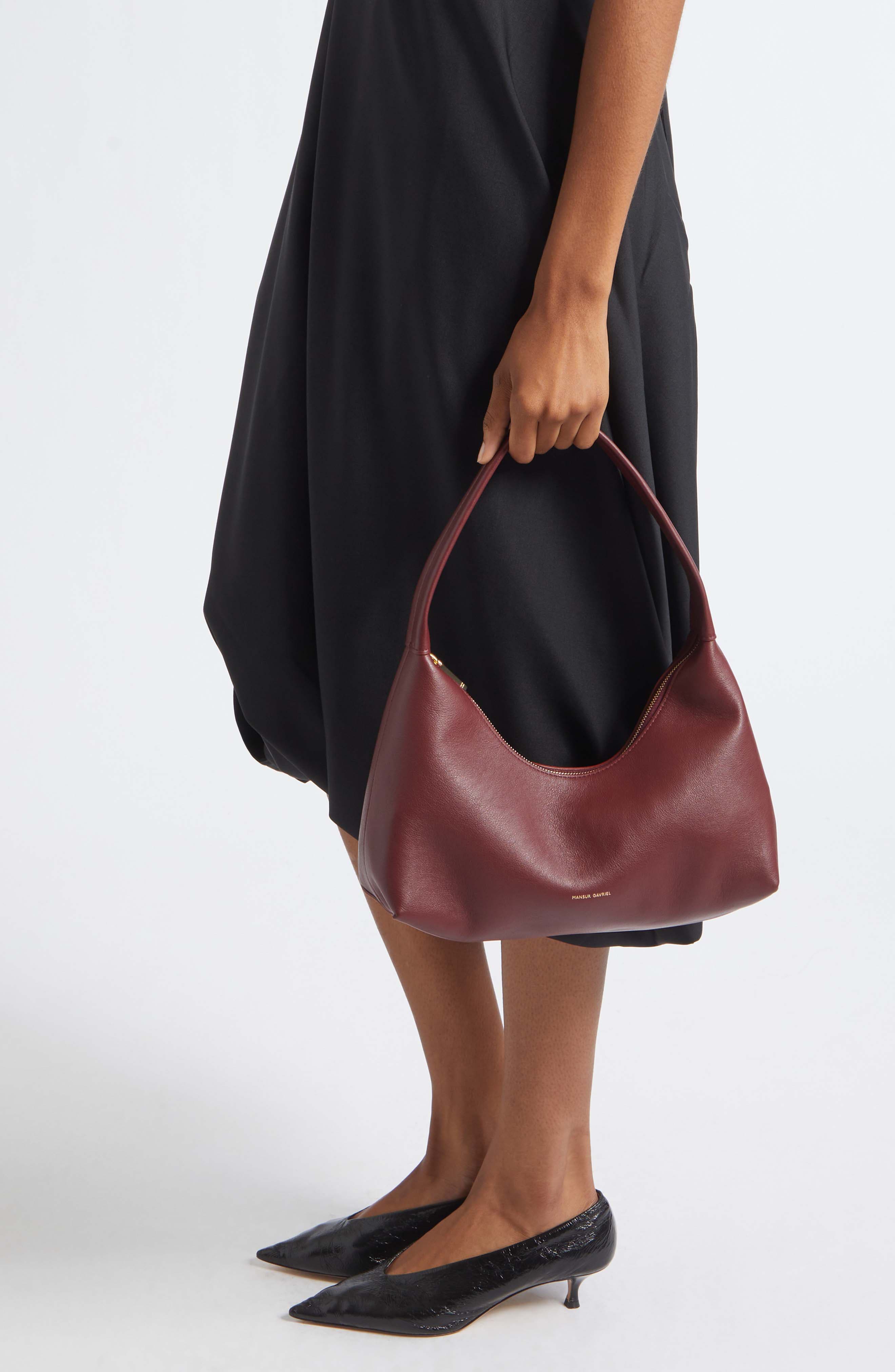 Candy Baguette Leather Shoulder Bag, Alternate, color, CLARET