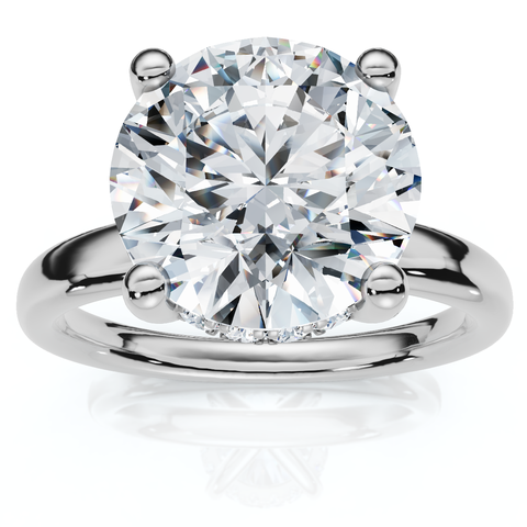 Certified 3 1/10Ct Hidden Halo Diamond Engagement Ring 14k Gold Lab Grown