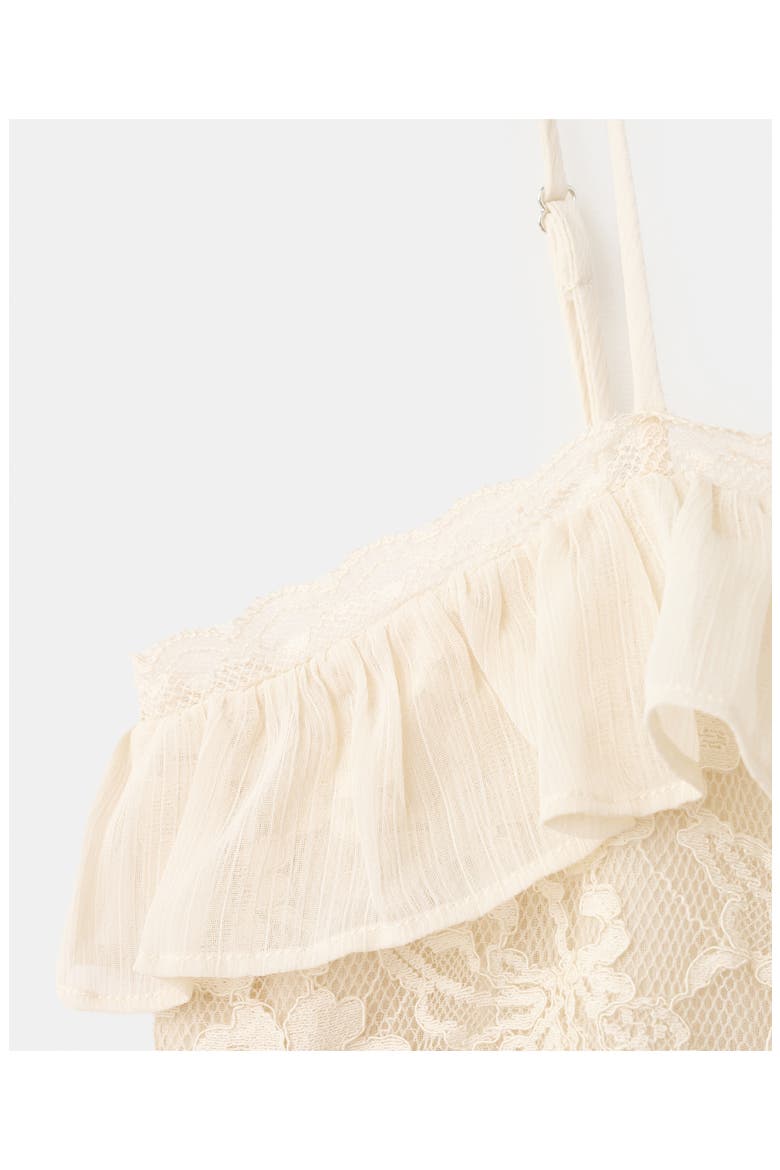 Crinkle Lace Sleeveless Dress, Alternate, color, BEIGE