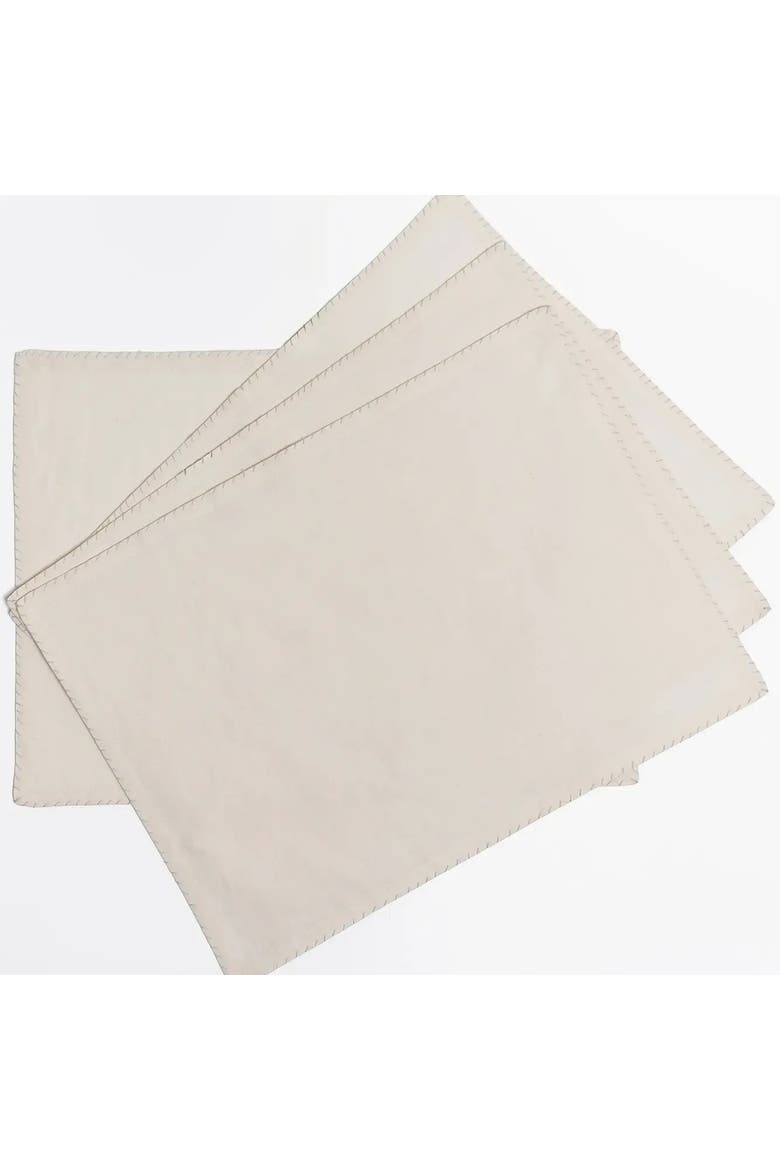 Love Notes Whipstitch Placemat Set of Four, Main, color, Neutral