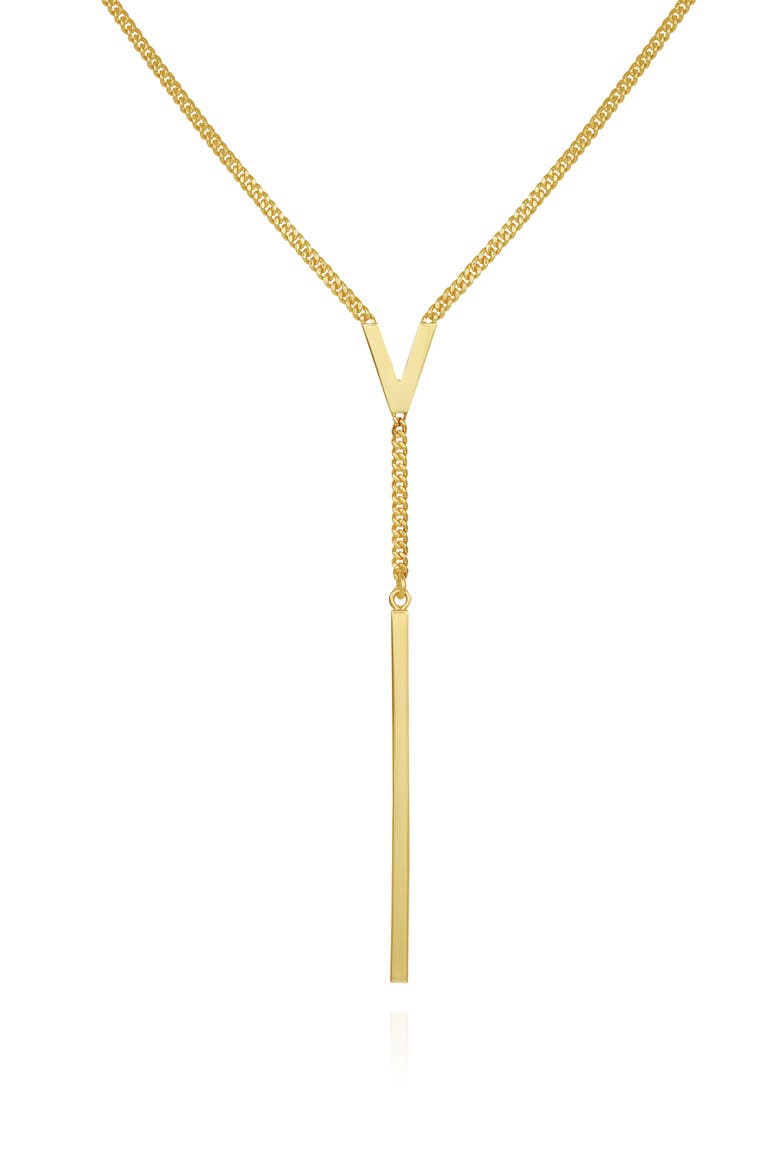 V Lariat Necklace, Main, color, GOLD