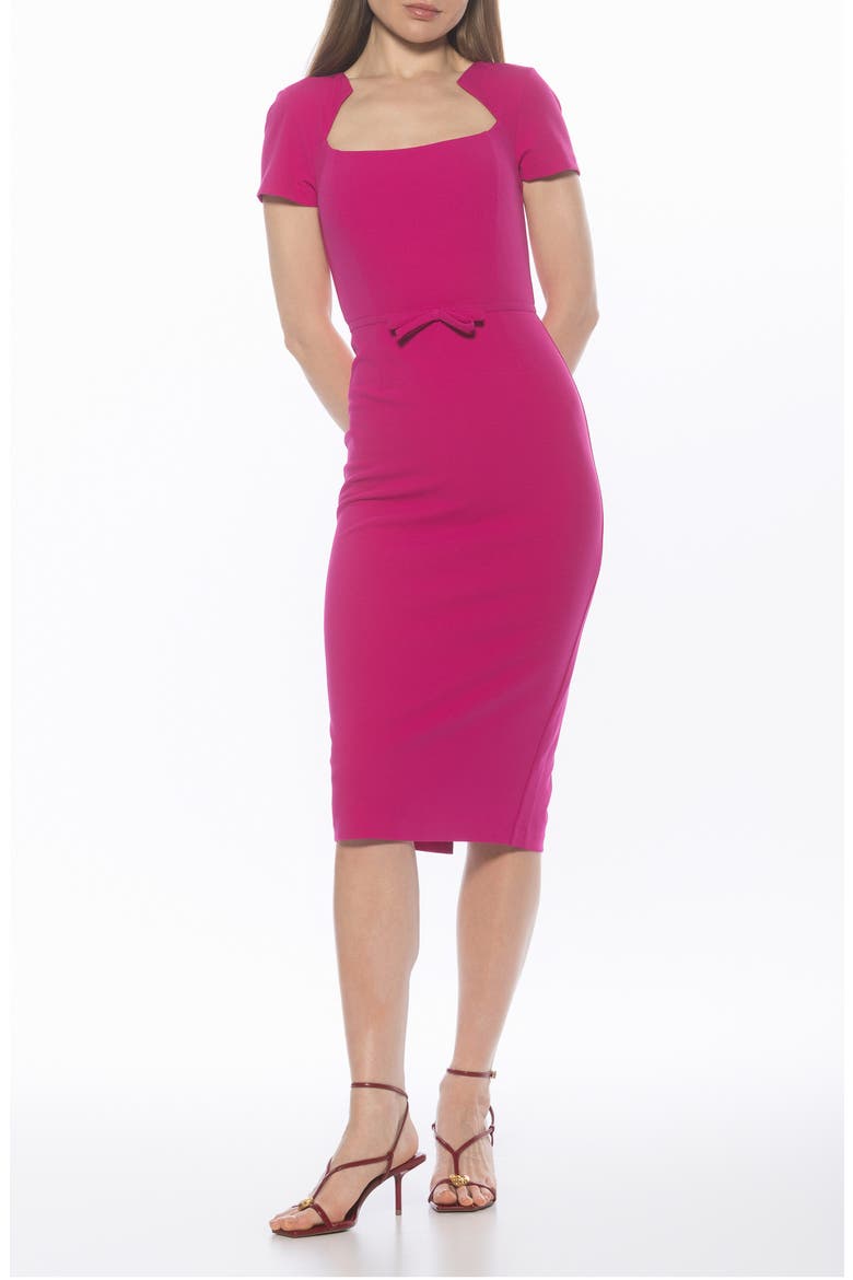 Alma Sheath Midi Dress, Main, color, MAGENTA