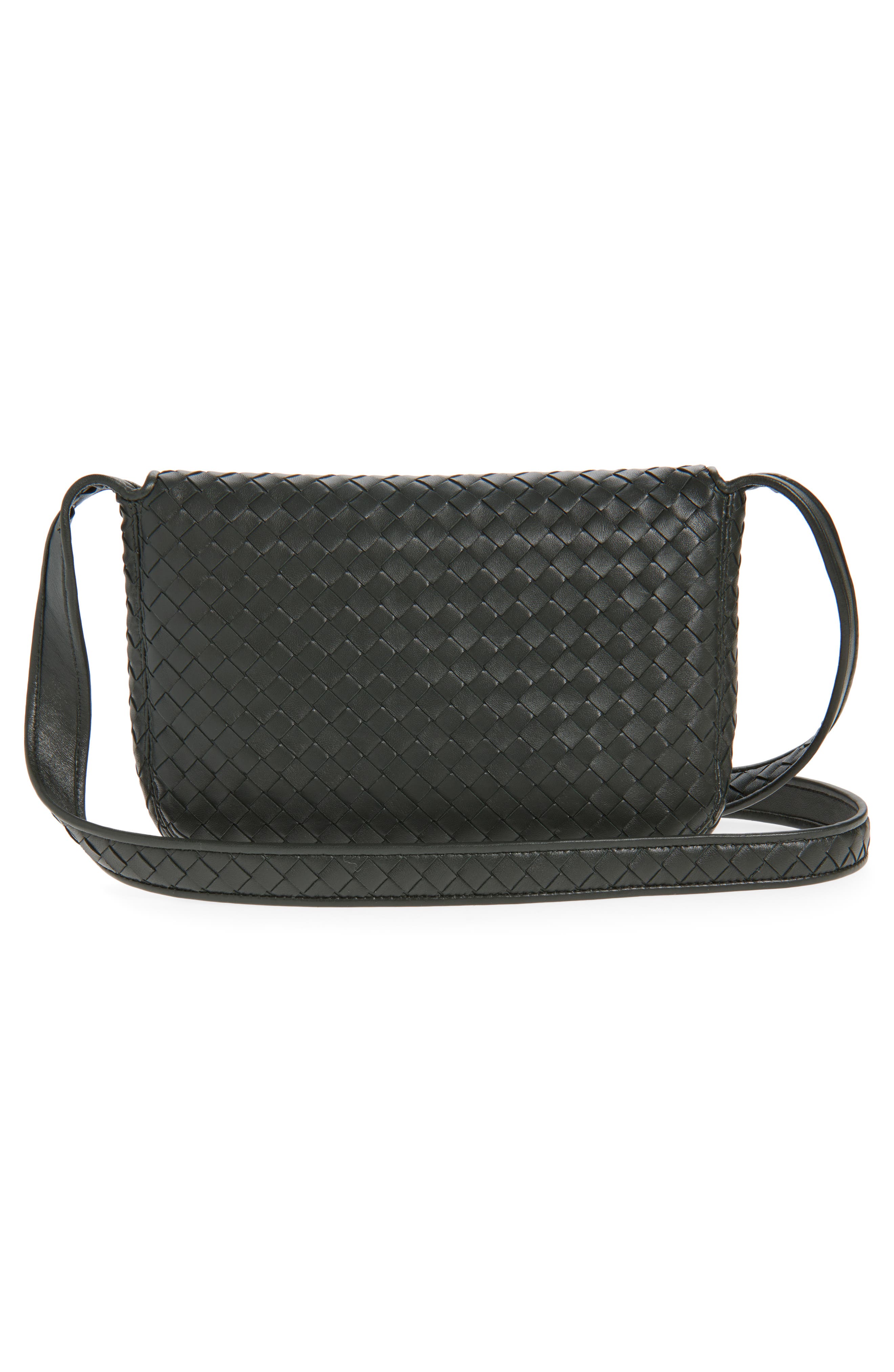 Bottega Veneta Veneto Intrecciato Leather Messenger Bag, Alternate, color, 3009 Dark Green-Silver