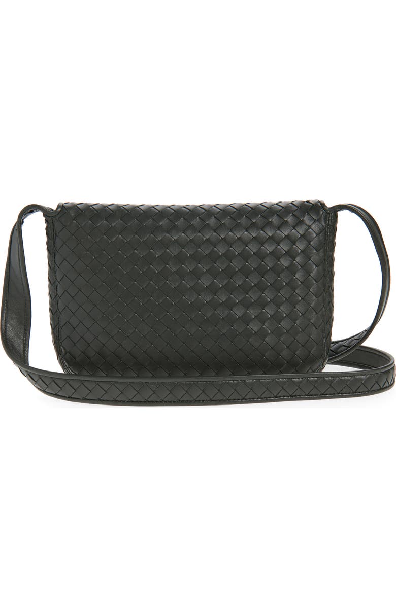 Bottega Veneta Veneto Intrecciato Leather Messenger Bag, Alternate, color, 3009 Dark Green-Silver