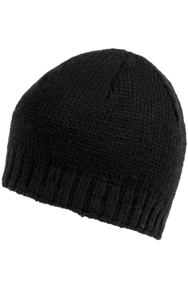 Nirvanna Designs Rib Band Beanie, Main, color, Black