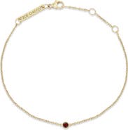 Zoë Chicco 14K Gold Bezel Gemstone Pendant Bracelet