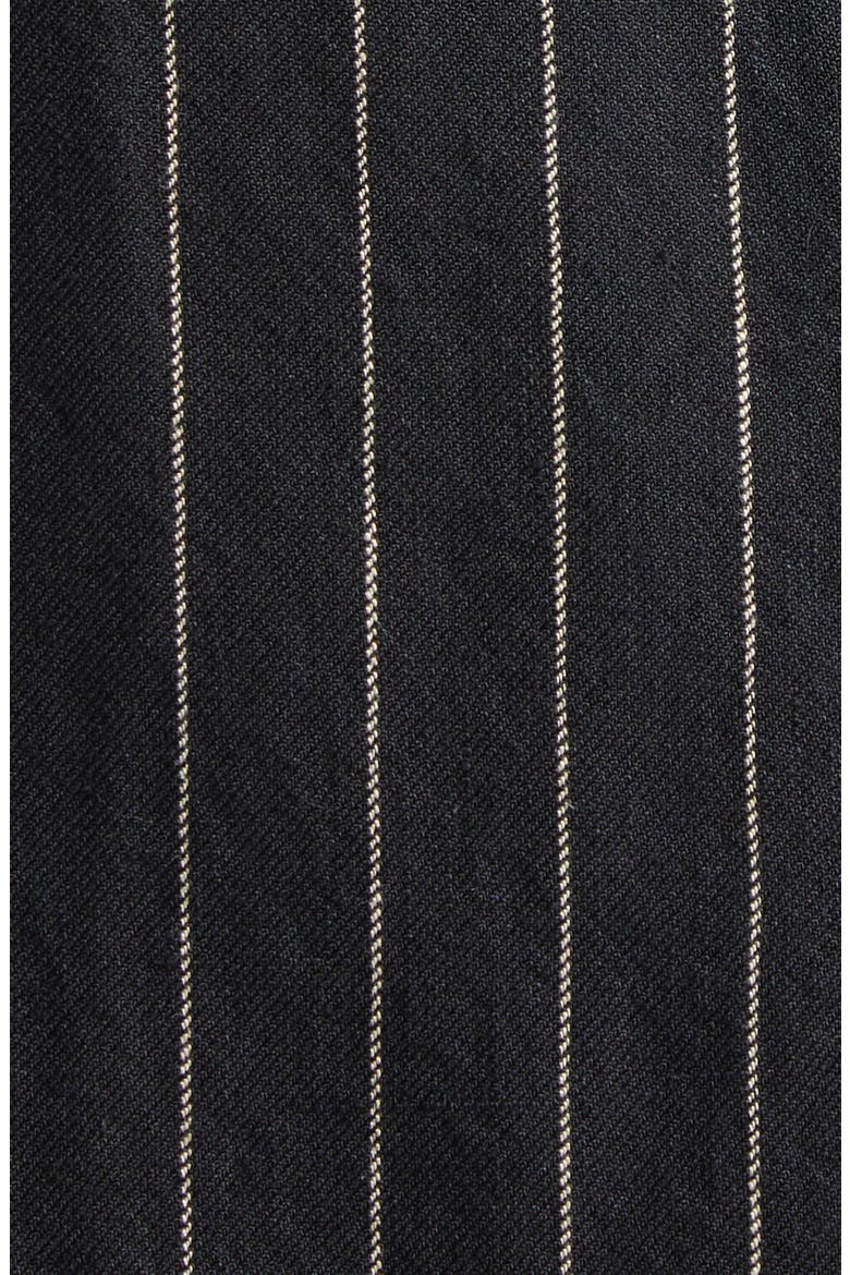 Ragged Pinstripe Oversize Linen & Virgin Wool Blazer, Alternate, color, BLACK WHITE PINSTRIPE