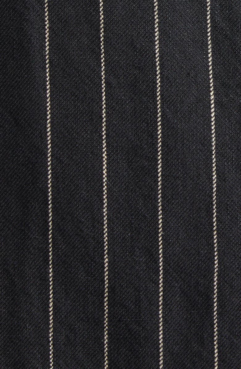R13 Ragged Pinstripe Oversize Linen & Virgin Wool Blazer, Alternate, color, Black White Pinstripe