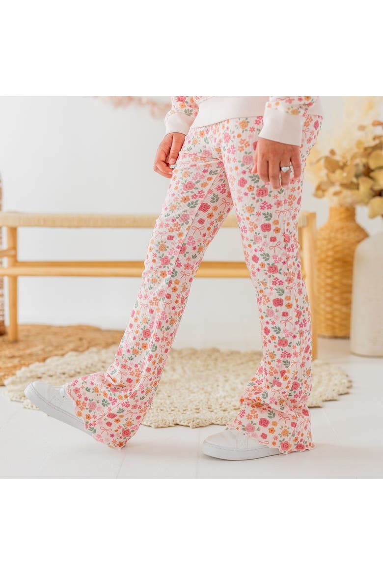 Berry Floral Flare Legging, Alternate, color, Mauve