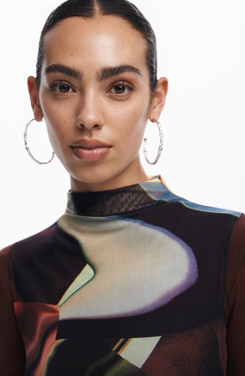 Desigual Abstract Long Sleeve Dress, Alternate, color, 