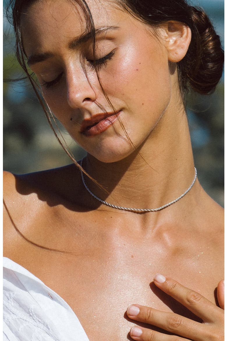 Calvi Rope Chain Necklace, Alternate, color, Silver