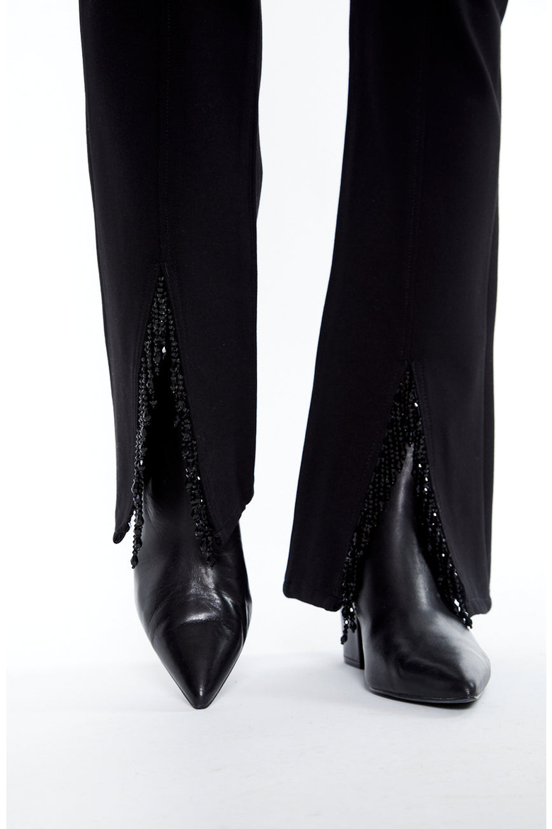 Ooh La La Ponte Bootcut Pants with Beading, Alternate, color, Black