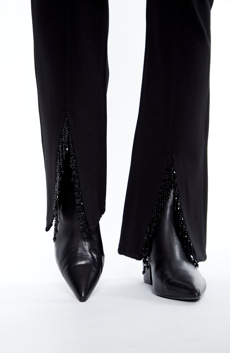 BLUE REVIVAL Ooh La La Ponte Bootcut Pants with Beading, Alternate, color, Black