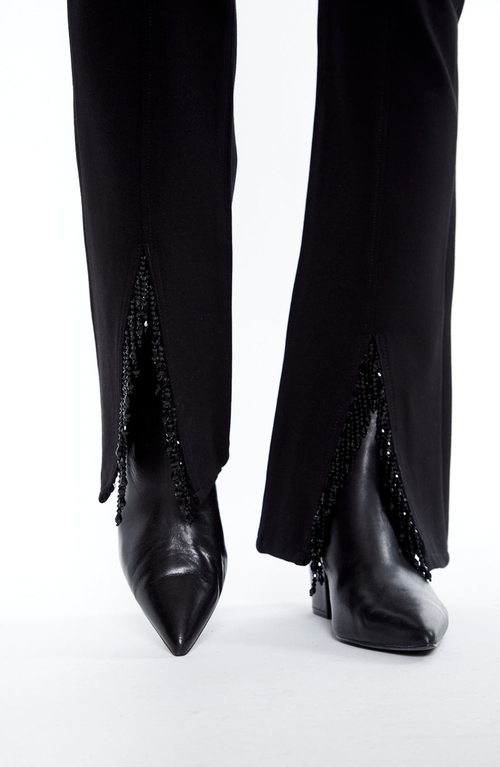 Blue Revival Ooh La La Ponte Bootcut Pants With Beading In Black