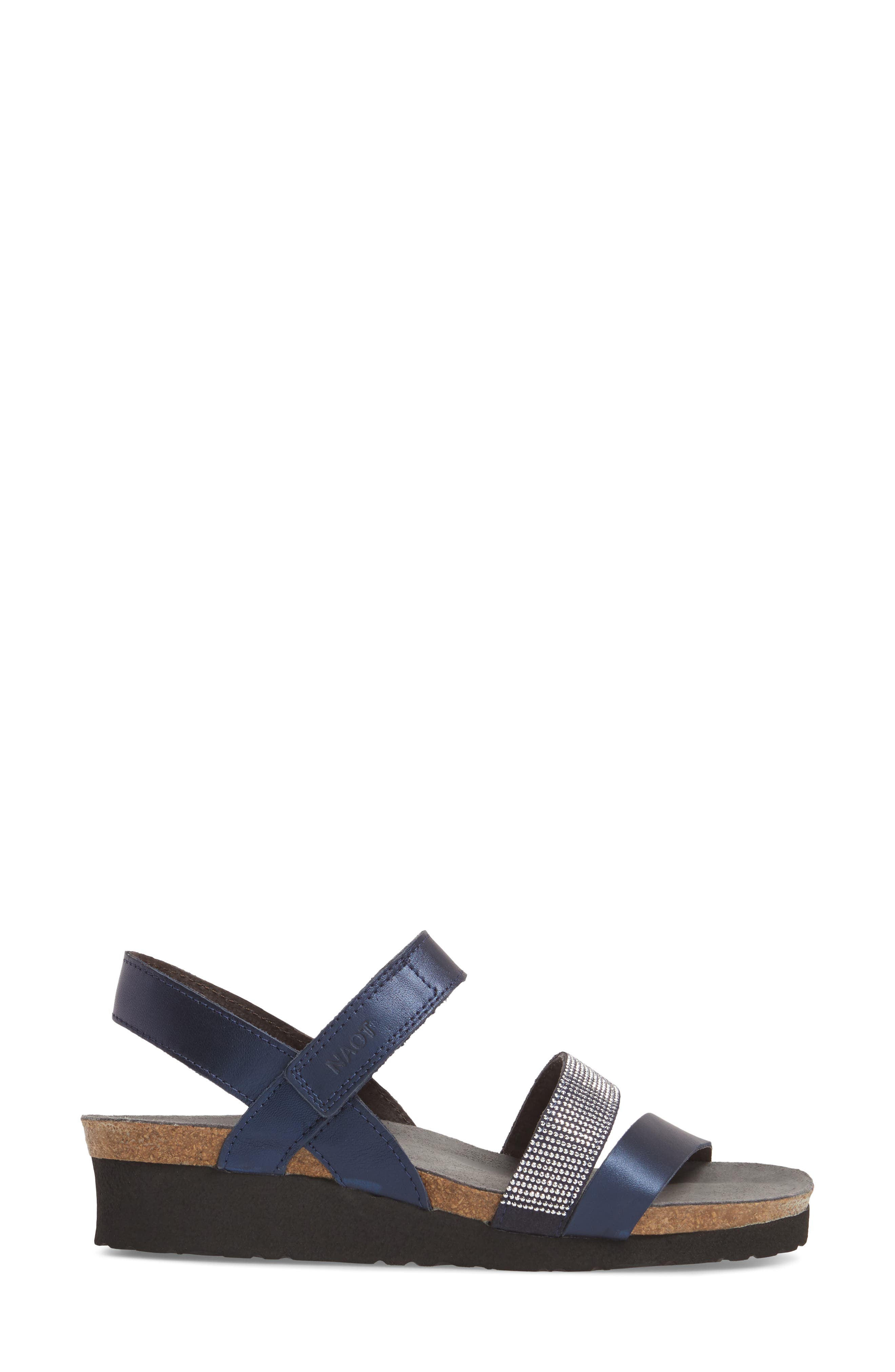 'Krista' Sandal, Alternate, color, POLAR SEA LEATHER