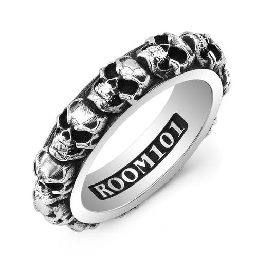 Room101 Multi Skull Band In Silver