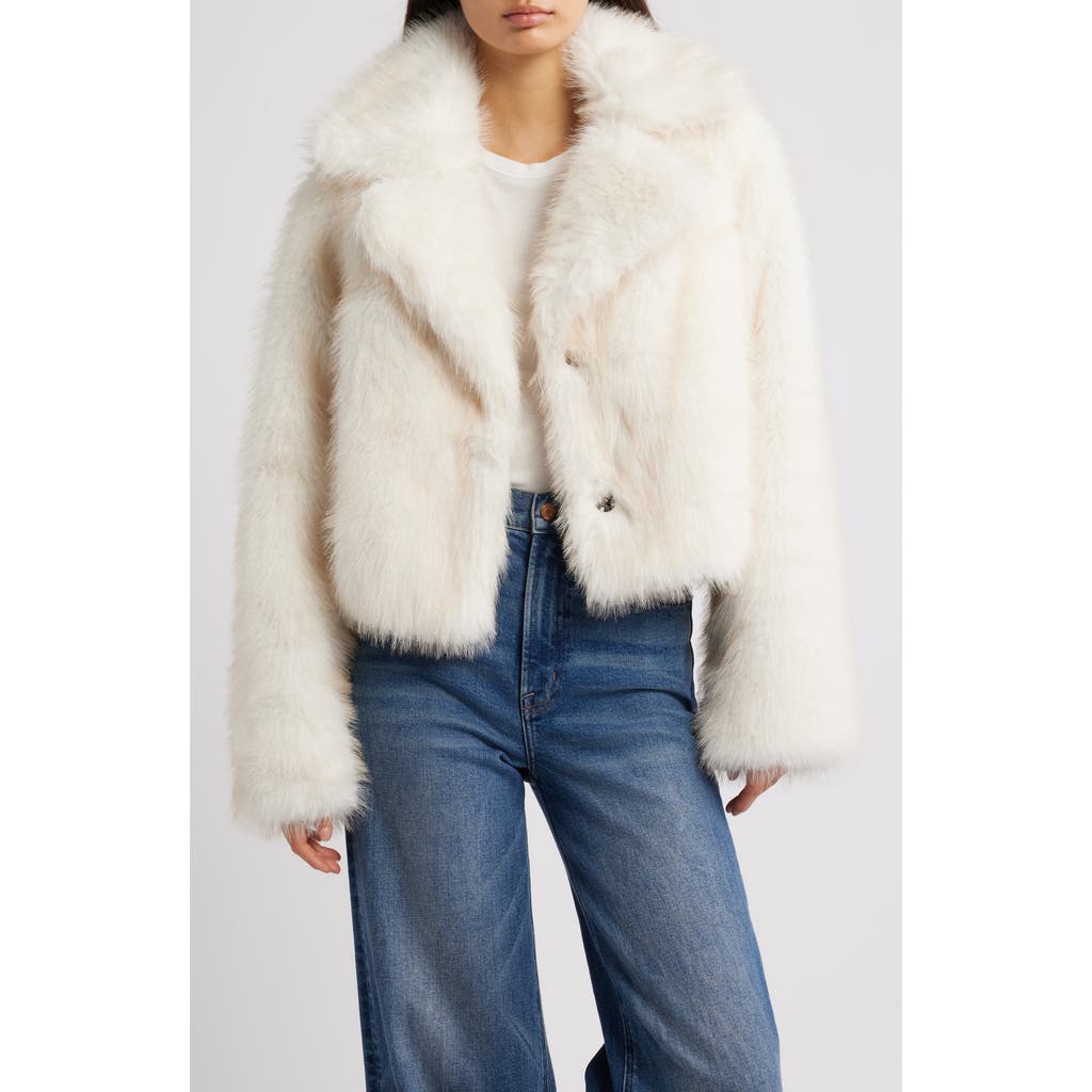 Thread & Supply Short Faux Fur Coat In White