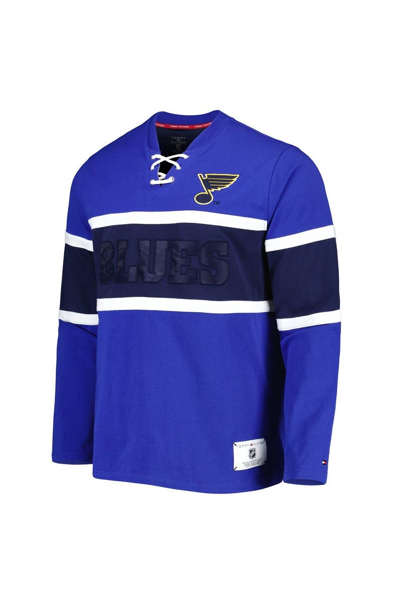 Tommy Hilfiger Men's Tommy Hilfiger Blue St. Louis Blues Walter Lace-Up Long Sleeve Top, Alternate, color, Blue
