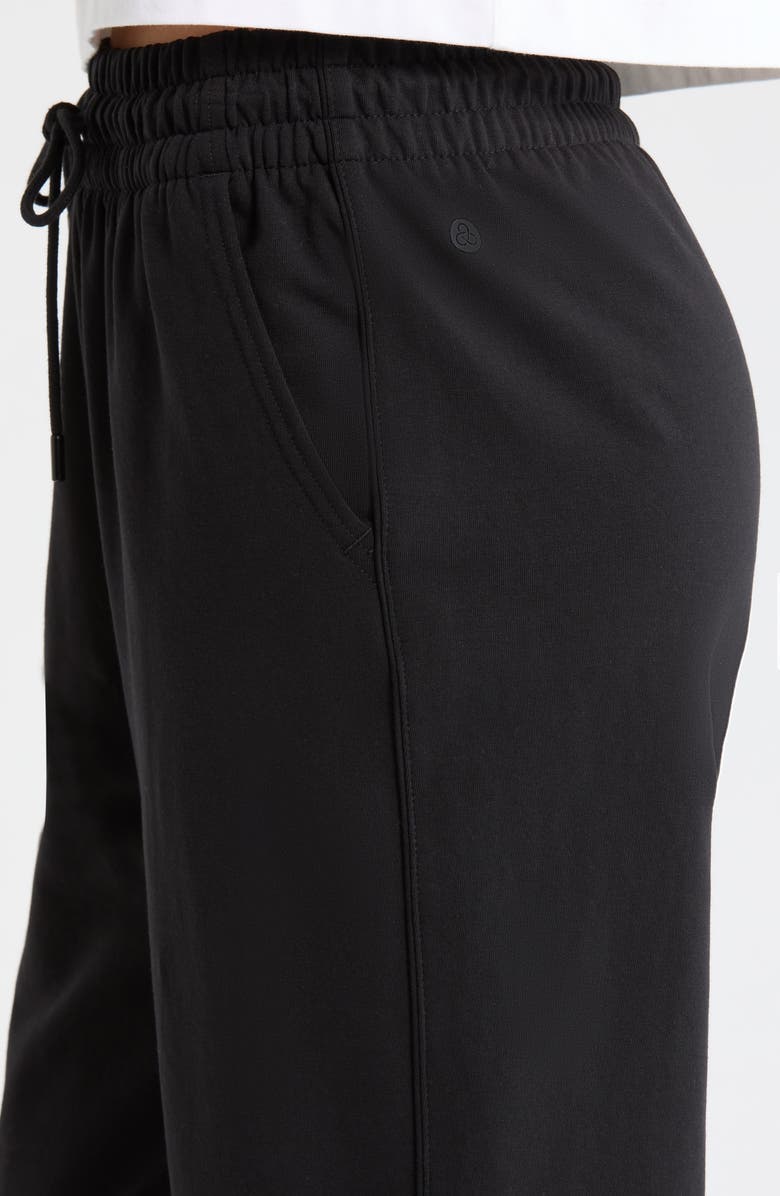 Zella Tempo Terry Ankle Pants, Alternate, color, Black