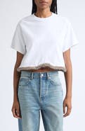 Alexander Wang Faux Fur Trim Jersey T-Shirt