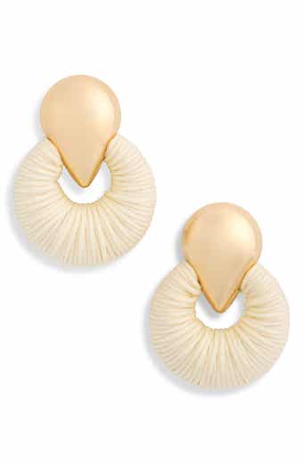 Thread Wrapped Door Knocker Earrings