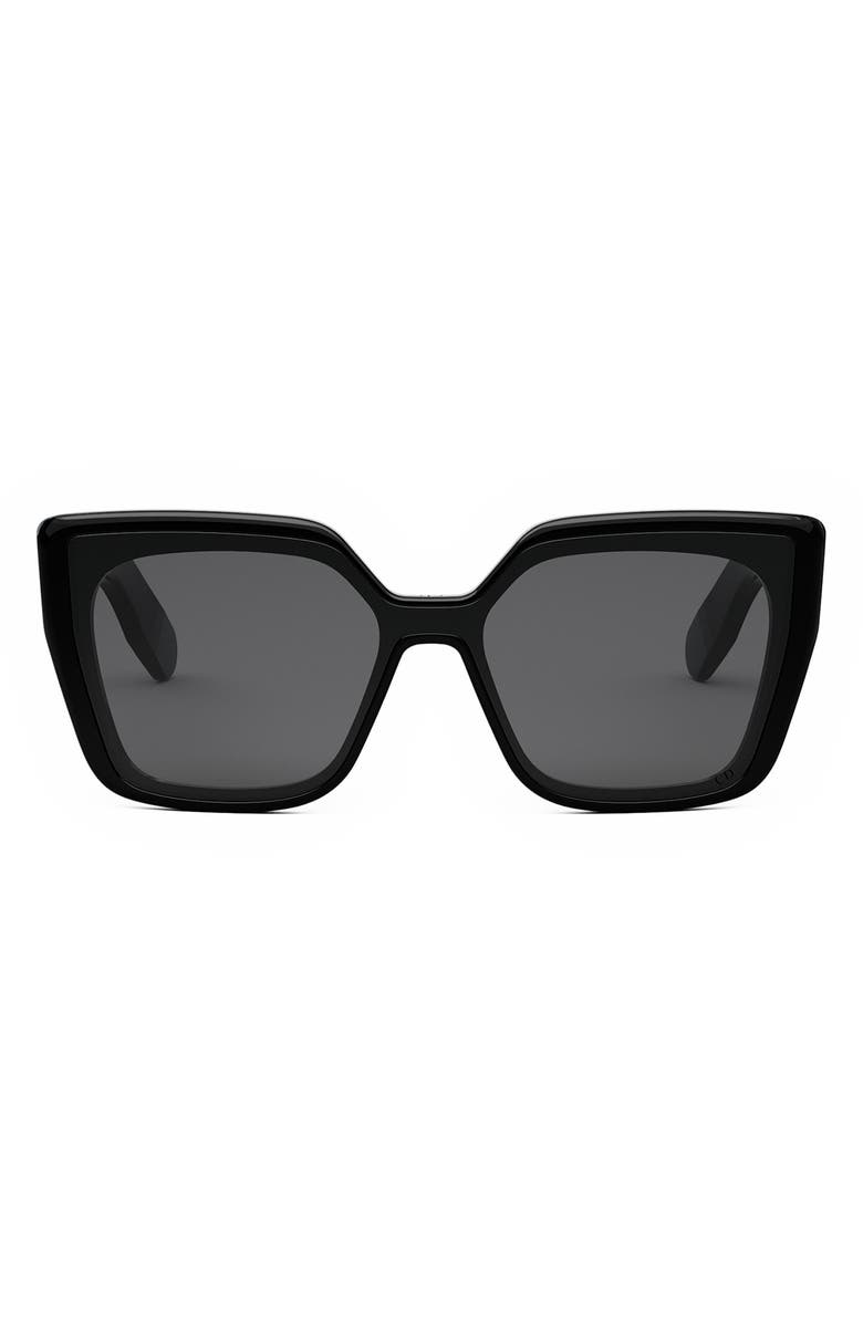 DIOR Lady 95.22 S2I Butterfly Sunglasses, Main, color, Shiny Black / Smoke