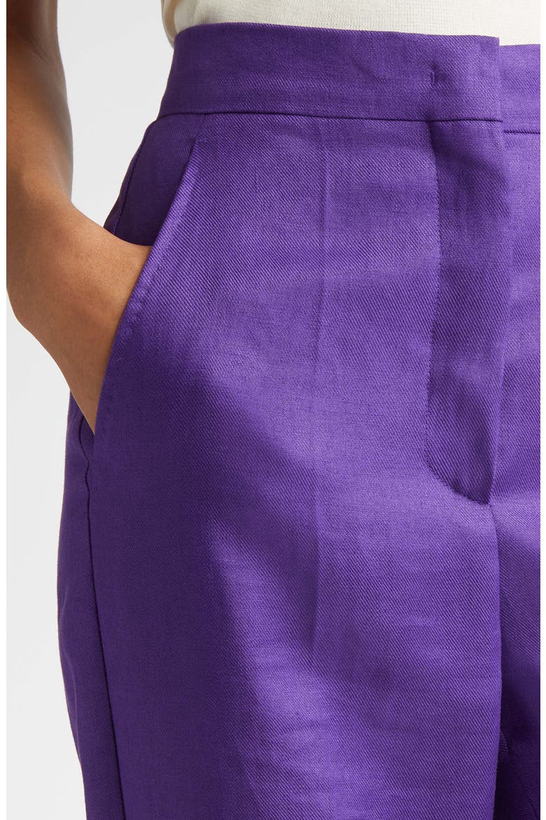 Aversa Flax Linen Wide Leg Trousers, Alternate, color, PURPLE