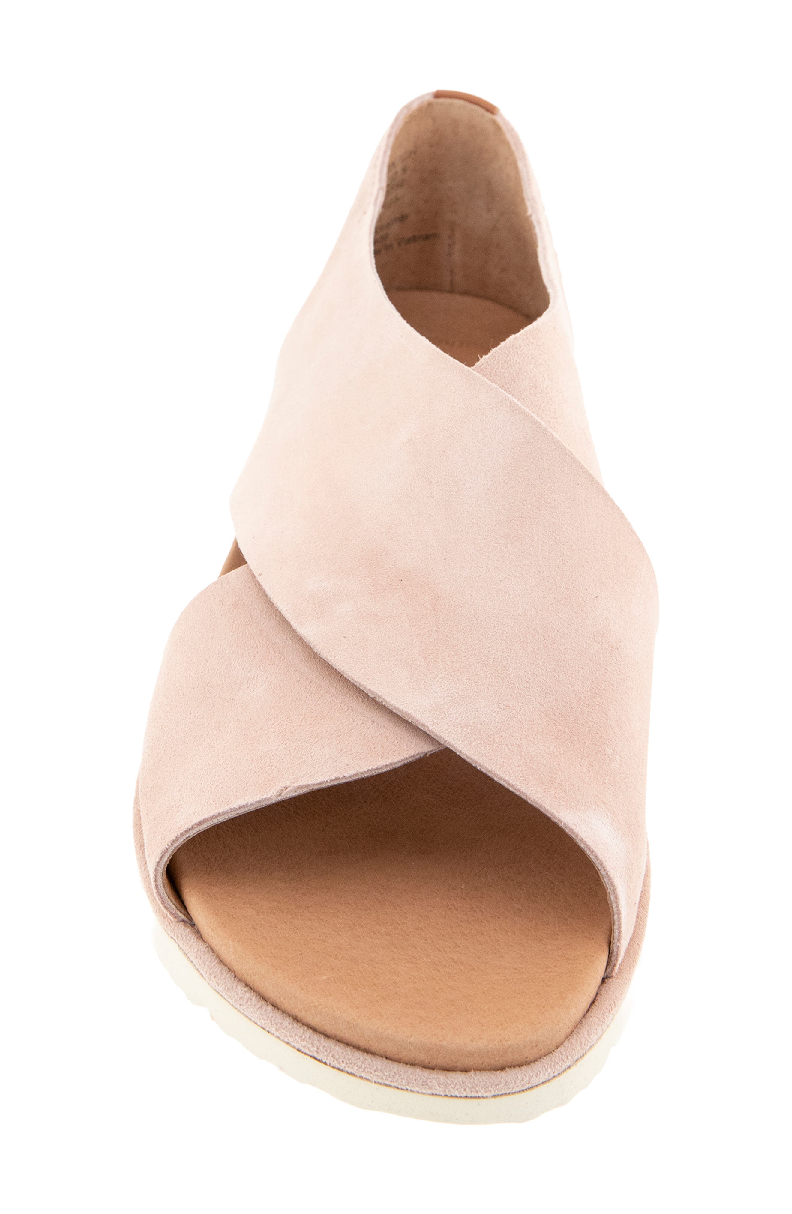 Leslie Flat Sandal, Alternate, color, LIGHT PINK SUEDE