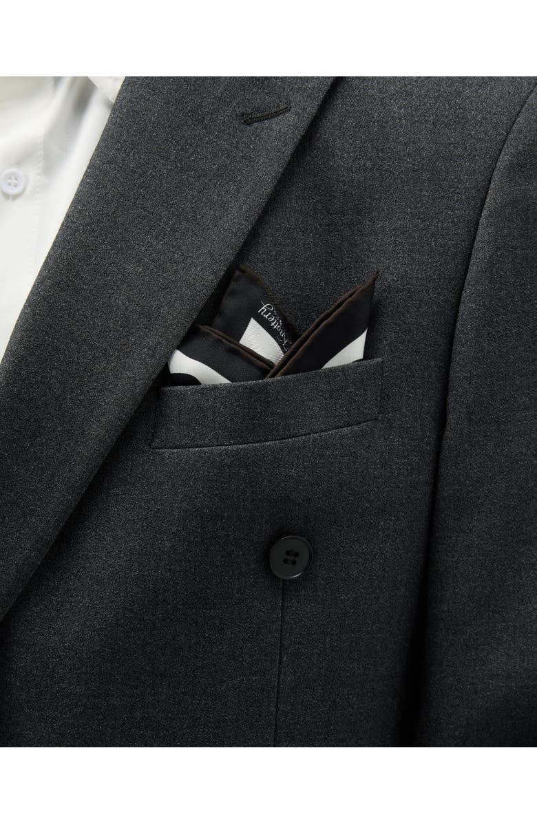 Knottery & Co Dandy Dots Silk Pocket Square, Alternate, color, Black & White