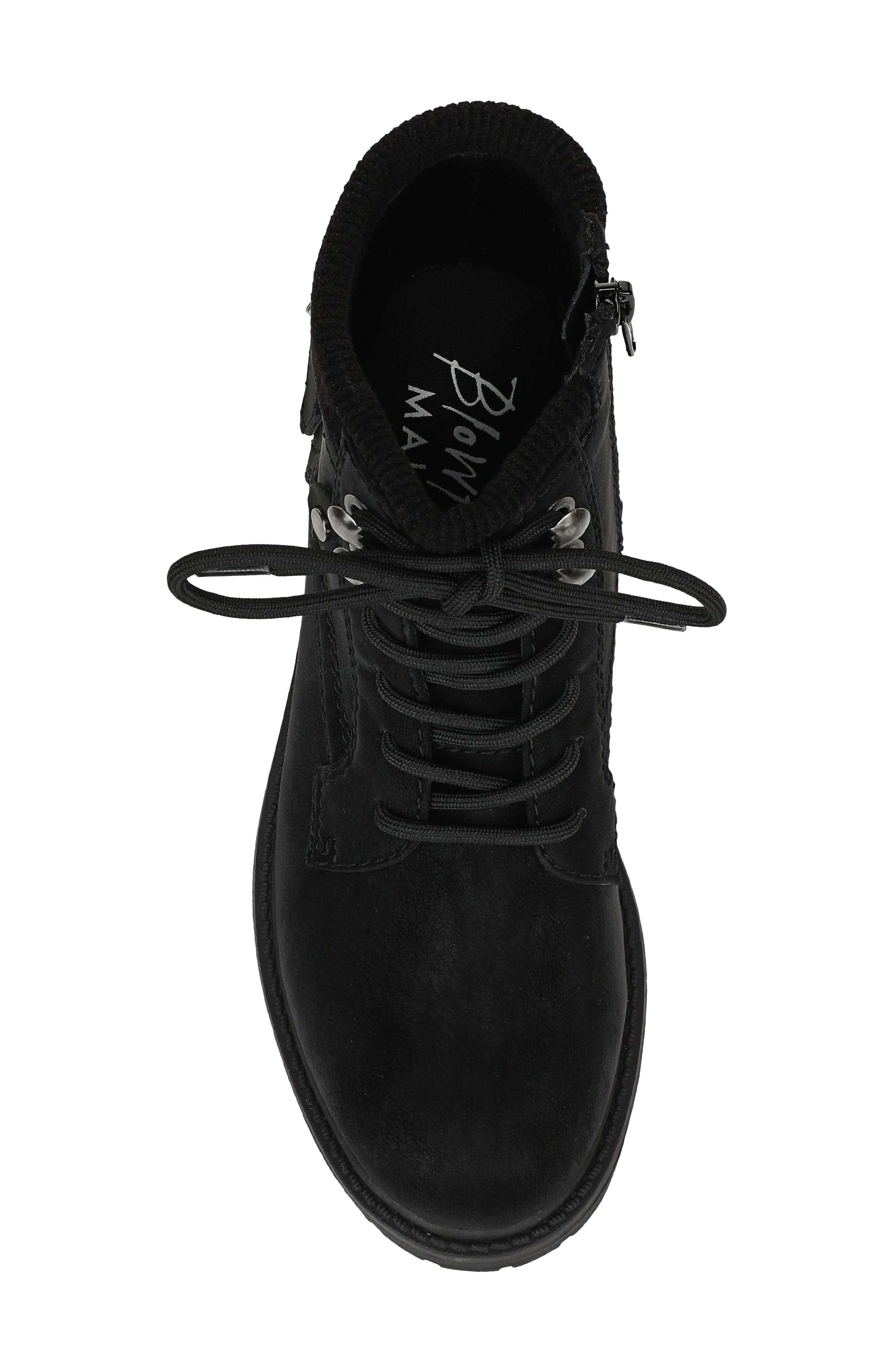 Astor Faux Leather Lace Up Bootie, Alternate, color, BLACK FAUX LEATHER