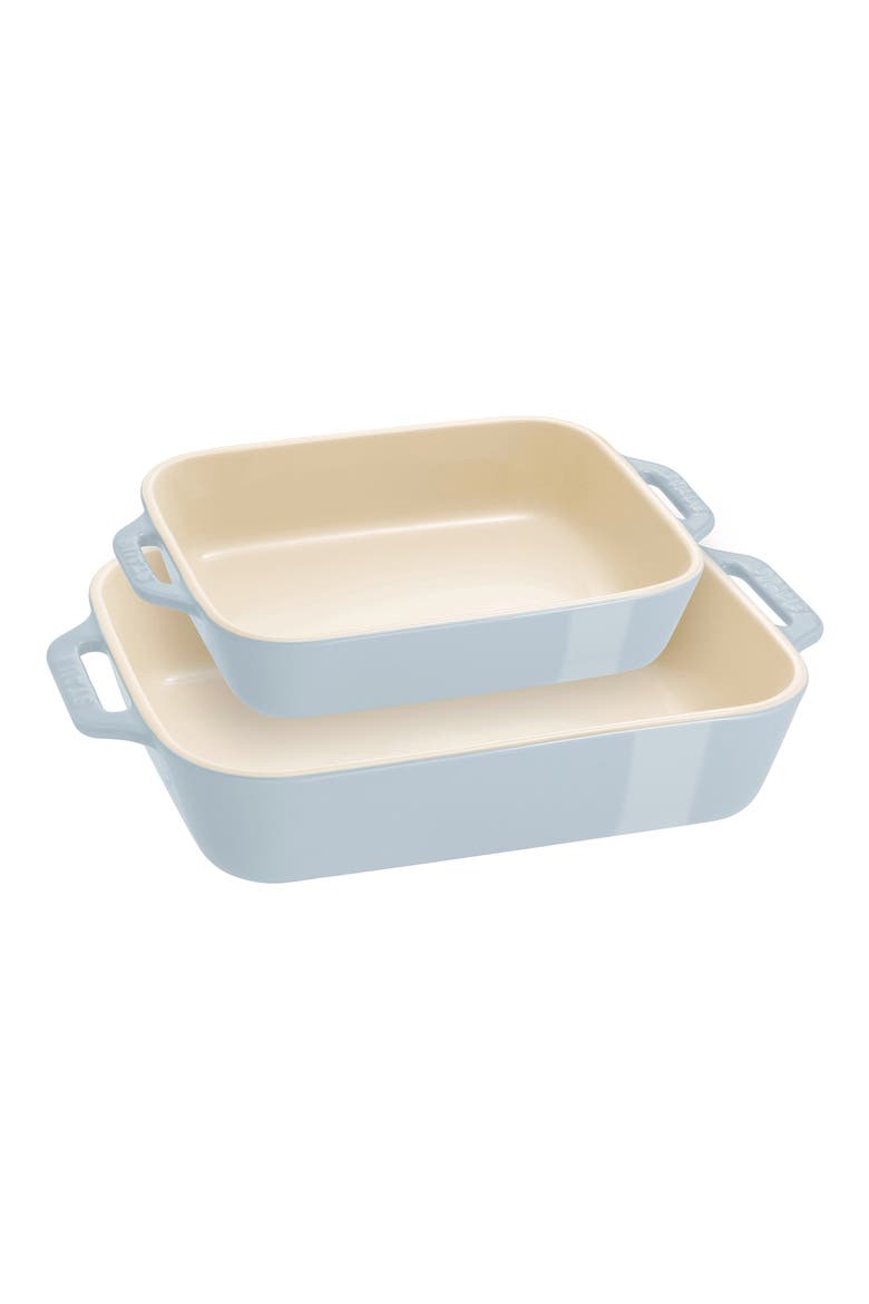 2-Piece Ceramic Rectangular Baking Dishes, Main, color, BLUE